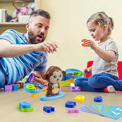 Juguetes Aprendizaje para Niños 3-6 Años , Juguetes Educativos Preescolares Regalos Cumpleaños Niñas Niños Pequeños Edad 2 3 4 5 Juego Conteo Matemático Mono Equilibrar Presente Niños Niño 3 a 7 Años