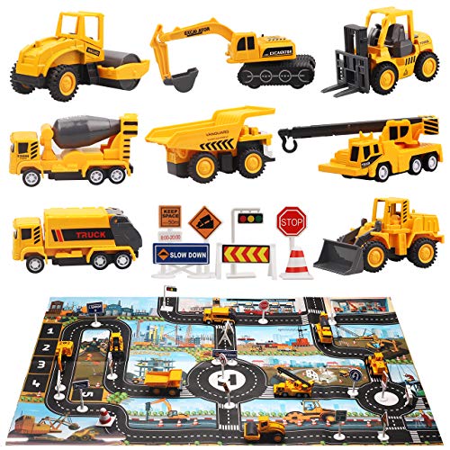 Juguetes De Construcción Juegos Vehículos De Metal para Niños,con tapete de Juego para niños,con Señales de Seguridad Vial,Excavadora Remolque Juguete Carro De 3 Años Conocer Coches Juguete Educativo Juguetes De Construcción Juegos Vehículos De Metal para Niños,con tapete de Juego para niños,con Señales de Seguridad Vial,Excavadora Remolque Juguete Carro De 3 Años Conocer Coches Juguete Educativo