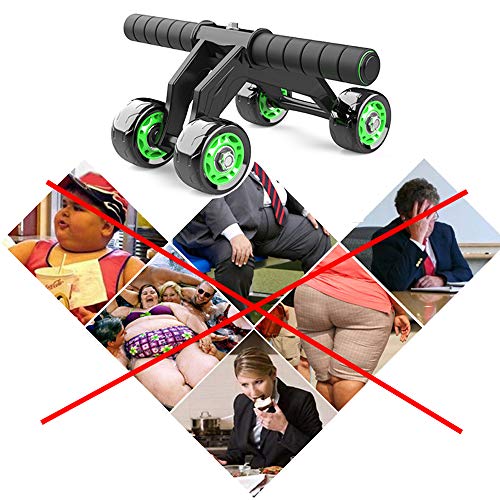 JuguHoovi AB Roller Abdominal Trainer, Abdominal Roller AB-Wheel Abdominal Trainer, Juego de Ejercicios de Motocicleta de 4 Ruedas para Adecuado para Familias, Hombres y Mujeres