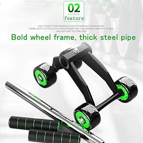 JuguHoovi AB Roller Abdominal Trainer, Abdominal Roller AB-Wheel Abdominal Trainer, Juego de Ejercicios de Motocicleta de 4 Ruedas para Adecuado para Familias, Hombres y Mujeres JuguHoovi AB Roller Abdominal Trainer, Abdominal Roller AB-Wheel Abdominal Trainer, Juego de Ejercicios de Motocicleta de 4 Ruedas para Adecuado para Familias, Hombres y Mujeres