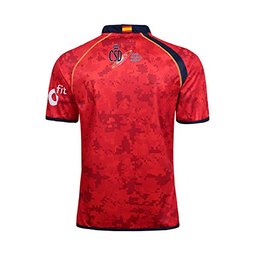 JUNBABY Camiseta De Rugby Español 2019,Camiseta De FúTbol Equipo Nacional España Hombre Camisa De Atleta-Red-L