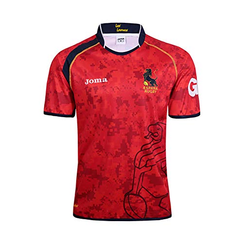 JUNBABY Camiseta De Rugby Español 2019,Camiseta De FúTbol Equipo Nacional España Hombre Camisa De Atleta-Red-L