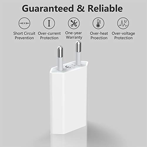 JuneyZz Cargador Phone, 4-Pack 1A/5V Movil Pared Enchufe Adaptador y Dos 1M Cable Replacement para iPhone XS MAX/XR, X/10, 8/8 Plus, 7/7 Plus, 6/6S Plus, 5S/5C/SE 2020 JuneyZz Cargador Phone, 4-Pack 1A/5V Movil Pared Enchufe Adaptador y Dos 1M Cable Replacement para iPhone XS MAX/XR, X/10, 8/8 Plus, 7/7 Plus, 6/6S Plus, 5S/5C/SE 2020