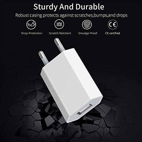 JuneyZz Cargador Phone, 4-Pack 1A/5V Movil Pared Enchufe Adaptador y Dos 1M Cable Replacement para iPhone XS MAX/XR, X/10, 8/8 Plus, 7/7 Plus, 6/6S Plus, 5S/5C/SE 2020 JuneyZz Cargador Phone, 4-Pack 1A/5V Movil Pared Enchufe Adaptador y Dos 1M Cable Replacement para iPhone XS MAX/XR, X/10, 8/8 Plus, 7/7 Plus, 6/6S Plus, 5S/5C/SE 2020