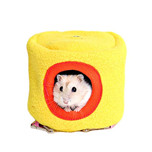 JUNGEN 1PCS Pequeña Mascota Cama de hámster casa muñón Forma de árbol Nido de hámster con muñón de Franela para Mascotas Rata Loro Ardilla Mantener Caliente (Color al Azar)