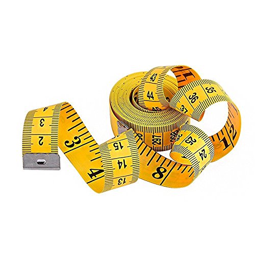 JUNGEN Multifunción Cinta Métricas Amarillo Artesanal Flexible de Coser Medidas de Cinta 300cm (Amarillo-1pcs)