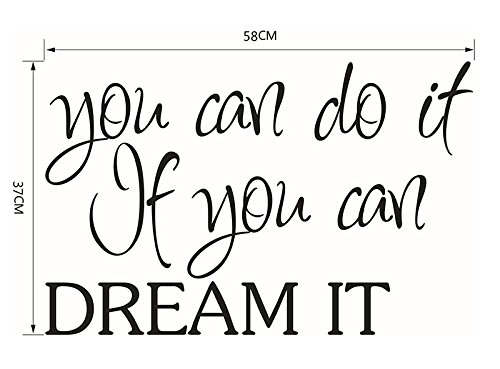JUNGEN Pegatina de pared Vinilo frases en inglés adhesivos de pared desmontables para Dormitorio sala café decoración de la Pared, Vidrio, Puerta 58 * 37cm JUNGEN Pegatina de pared Vinilo frases en inglés adhesivos de pared desmontables para Dormitorio sala café decoración de la Pared, Vidrio, Puerta 58 * 37cm