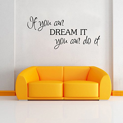 JUNGEN Pegatina de pared Vinilo frases en inglés adhesivos de pared desmontables para Dormitorio sala café decoración de la Pared, Vidrio, Puerta 58 * 37cm