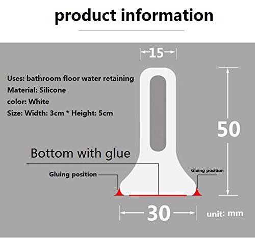 Junta flexible de silicona para el suelo de la ducha o el baño para hacer que el agua que fluye por el suelo cambie de dirección (varios tamaños) (160 cm, blanco) Junta flexible de silicona para el suelo de la ducha o el baño para hacer que el agua que fluye por el suelo cambie de dirección (varios tamaños) (160 cm, blanco)