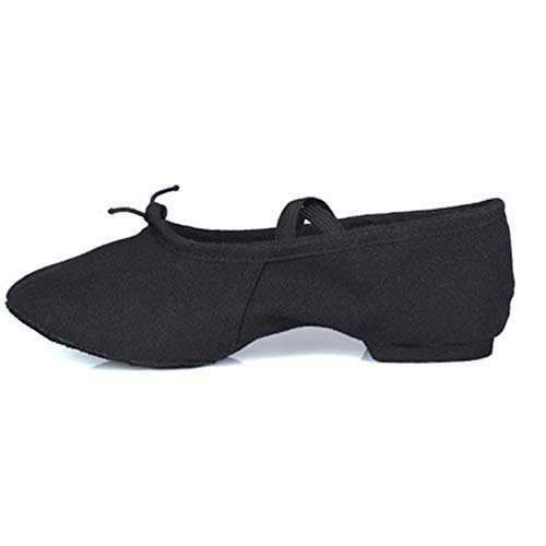 JUODVMP Mujeres Negro Lona Zapatos de Baile Latino Profesión Profesional Profesores Zapatos de Baile Ballet de salón Zapatos de Rendimiento,Model WZJ-CT-PG-J-ES,38 EU