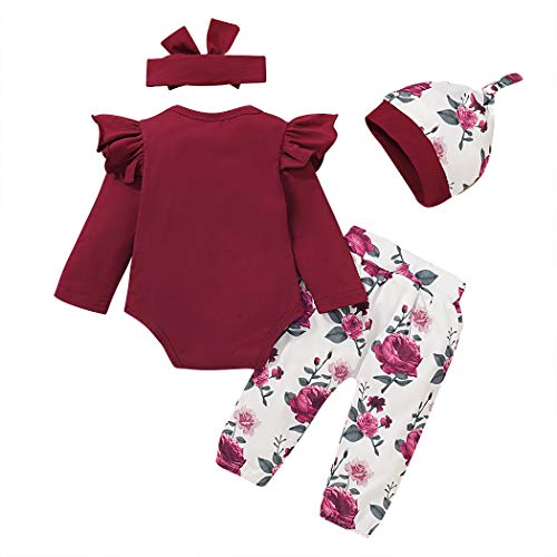 Jurebecia Ropa Bebe Niña Conjuntos Bebe Niña Recien Nacido Bebé con Capucha Floral Sudadera Tops Pantalones Ropa Trajes