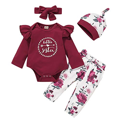 Jurebecia Ropa Bebe Niña Conjuntos Bebe Niña Recien Nacido Bebé con Capucha Floral Sudadera Tops Pantalones Ropa Trajes