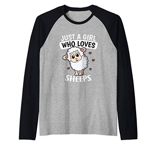 Just A Girl Who Loves Sheeps Pastor Disfraz De Oveja Camiseta Manga Raglan