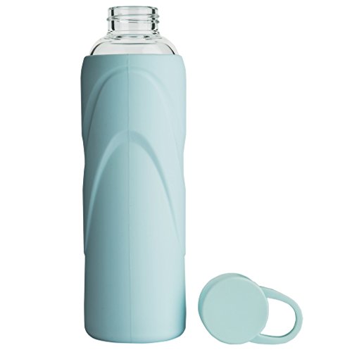 Justfwater Deporte Botella de Agua de Cristal con Funda de Silicona 420 ML Justfwater Deporte Botella de Agua de Cristal con Funda de Silicona 420 ML