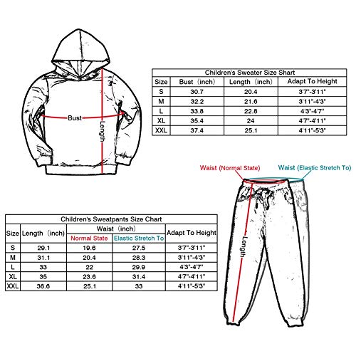 Juvenil Crai-Ner sudadera con capucha y pantalones deportivos para niños y niñas, conjunto de sudadera de moda de 2 piezas Juvenil Crai-Ner sudadera con capucha y pantalones deportivos para niños y niñas, conjunto de sudadera de moda de 2 piezas
