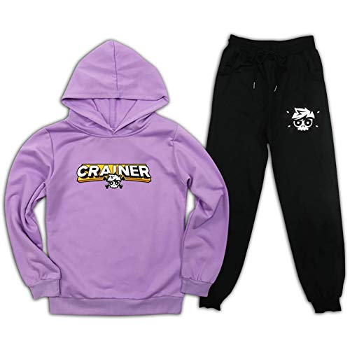 Juvenil Crai-Ner sudadera con capucha y pantalones deportivos para niños y niñas, conjunto de sudadera de moda de 2 piezas Juvenil Crai-Ner sudadera con capucha y pantalones deportivos para niños y niñas, conjunto de sudadera de moda de 2 piezas