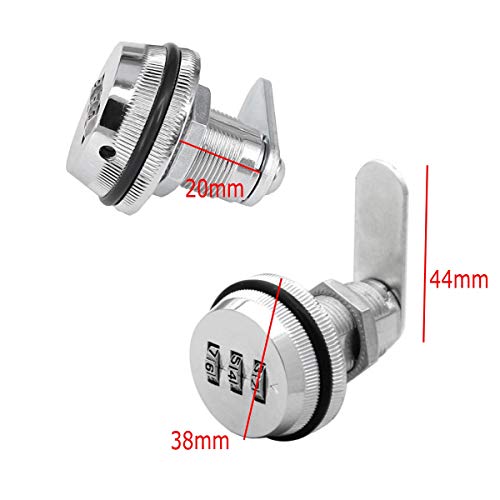 JZK 2 x Cerradura de combinación de 3 código digital, cerradura codificada cerradura contraseña para armario puerta archivador buzón cajón armario JZK 2 x Cerradura de combinación de 3 código digital, cerradura codificada cerradura contraseña para armario puerta archivador buzón cajón armario