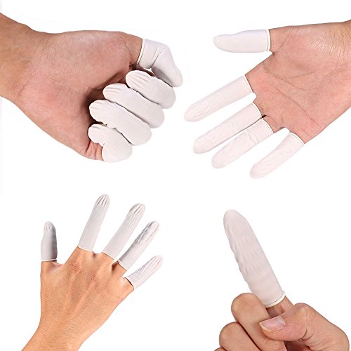 JZK 360 x Dedales de látex cubiertas protectora para los dedos protegen de la estática dedos agrietados dedos artríticos