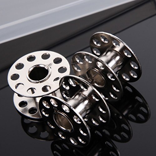JZK Canillas vacias máquina de coser con caja para Hermano Janome Cantante Elna Babylock Kenmore, plastico transparente (25 x canillas vacías metal) JZK Canillas vacias máquina de coser con caja para Hermano Janome Cantante Elna Babylock Kenmore, plastico transparente (25 x canillas vacías metal)