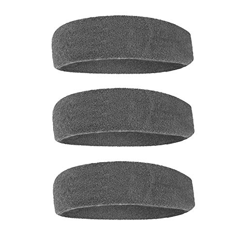 JZZJ 3 Piezas Diadema Deportiva para Hombres y Mujeres, Banda Elástica de Pelo Antideslizante Banda de Cabeza Atlética de Algodón de Absorción de Humedad para Deportes (Gris) JZZJ 3 Piezas Diadema Deportiva para Hombres y Mujeres, Banda Elástica de Pelo Antideslizante Banda de Cabeza Atlética de Algodón de Absorción de Humedad para Deportes (Gris)