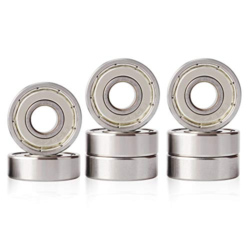 JZZJ 608 ZZ Rodamiento de Bolas de Plata con rodamiento de Placa Larga, Adecuado para ABEC, rodamiento Sellado sin fricción, 8 Piezas (8 mm x 22 mm x 7 mm) para Patines, patinetas y Scooters JZZJ 608 ZZ Rodamiento de Bolas de Plata con rodamiento de Placa Larga, Adecuado para ABEC, rodamiento Sellado sin fricción, 8 Piezas (8 mm x 22 mm x 7 mm) para Patines, patinetas y Scooters