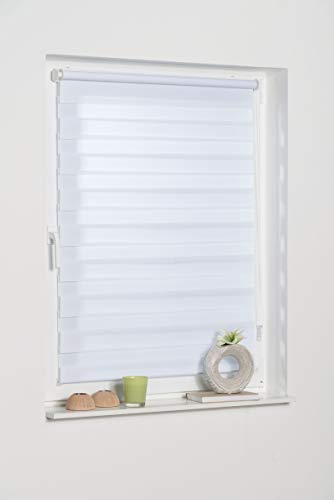 K de Home Klemmfix – Estor Doble (Madrid Sin Agujeros Blanco, Blanco, 70 x 200 cm