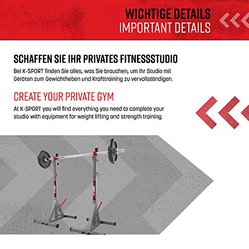K-Sport - Soporte olímpico para sentadillas - Soporte para pesas ajustable, para entrenar en casa K-Sport - Soporte olímpico para sentadillas - Soporte para pesas ajustable, para entrenar en casa