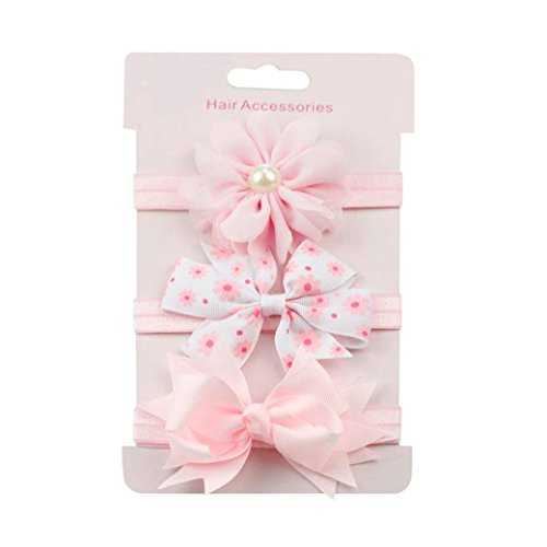 K-youth® 3 Pcs Diademas Bebé Arco del pelo de la venda elástico Bebé Cinta Para El Pelo Infantil Algodón Sólido Mariposa Niñas Banda Para La Cabeza Diadema (Rosa B) K-youth® 3 Pcs Diademas Bebé Arco del pelo de la venda elástico Bebé Cinta Para El Pelo Infantil Algodón Sólido Mariposa Niñas Banda Para La Cabeza Diadema (Rosa B)