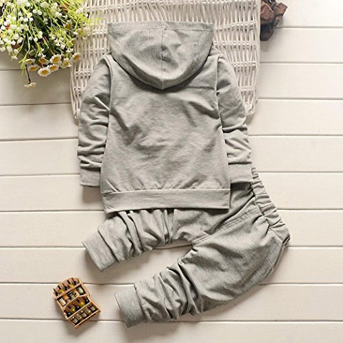 K-youth Ropa Niño Otoño Invierno Liquidación Sudaderas con Capucha Niño Manga Larga Infantil Recien Nacido Conjuntos Bebé Niño Camisetas Letra Tops + Pantalones Largos 1-5 Años(Gris, 6-12 Meses)