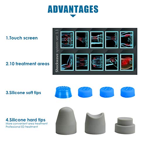 Kacsoo Máquina de terapia de ondas de choque 350W ED Masajeador de alivio del dolor Onda de choque para la disfunción eréctil, Relajación muscular, Tratamiento de la fascitis plantar (CE) Kacsoo Máquina de terapia de ondas de choque 350W ED Masajeador de alivio del dolor Onda de choque para la disfunción eréctil, Relajación muscular, Tratamiento de la fascitis plantar (CE)