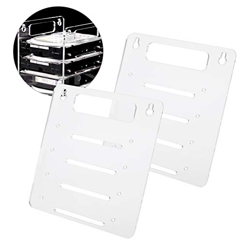 Kafuty Soporte de Rack de Unidad de Disco Duro Transparente de acrílico de 4 Capas, Soporte de Bandeja de Jaula para computadora de Escritorio HDD de 2.5/3.5 Pulgadas