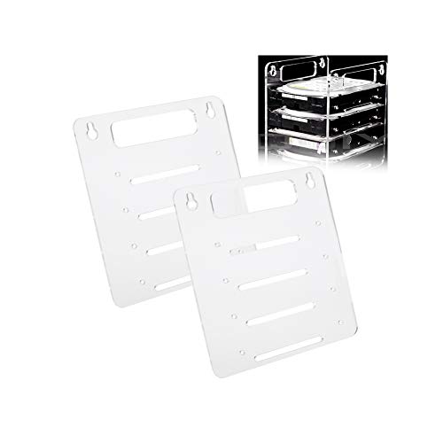 Kafuty Soporte de Rack de Unidad de Disco Duro Transparente de acrílico de 4 Capas, Soporte de Bandeja de Jaula para computadora de Escritorio HDD de 2.5/3.5 Pulgadas