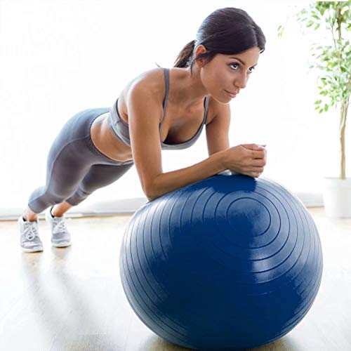 KAIDILA Bola Equilibrio Pelota Pilates Pequeña PVC Anti Pinchazos Pelota Yoga Balón Pilates para el Ejercicio, Gimnasio, Fitness, etc. con Bomba de Mano-Azul Oscuro 105cm