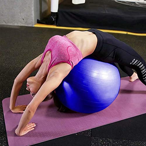 KAIDILA Bola Equilibrio Pelota Pilates Pequeña PVC Anti Pinchazos Pelota Yoga Balón Pilates para el Ejercicio, Gimnasio, Fitness, etc. con Bomba de Mano-Azul Oscuro 105cm