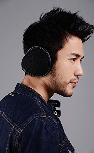 KAILH Invierno Orejeras para Hombre y Mujer, Plegable Tamaño Ajustable, Cálido Tejido De Punto Cubierta Orejeras De Peluche Suave Para El Exterior, Negro 1 KAILH Invierno Orejeras para Hombre y Mujer, Plegable Tamaño Ajustable, Cálido Tejido De Punto Cubierta Orejeras De Peluche Suave Para El Exterior, Negro 1