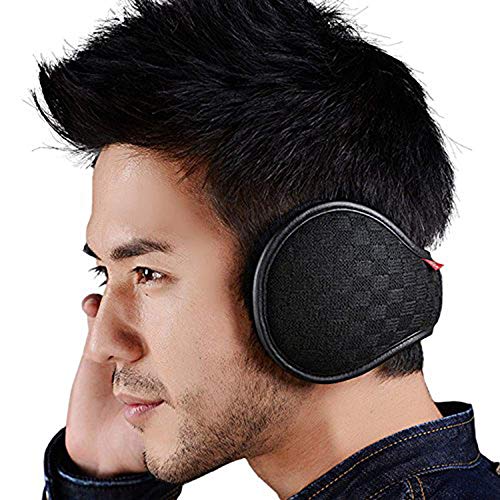 KAILH Invierno Orejeras para Hombre y Mujer, Plegable Tamaño Ajustable, Cálido Tejido De Punto Cubierta Orejeras De Peluche Suave Para El Exterior, Negro 1 KAILH Invierno Orejeras para Hombre y Mujer, Plegable Tamaño Ajustable, Cálido Tejido De Punto Cubierta Orejeras De Peluche Suave Para El Exterior, Negro 1