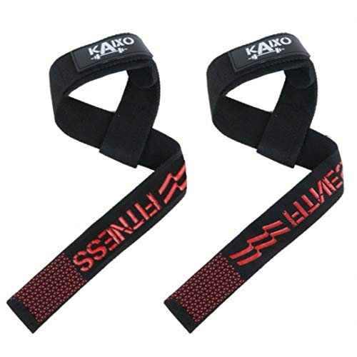 KAIXO FITNESS Correas Levantamiento Pesas Lifting Straps. con muñequeras Acolchadas de Gel. Gimnasio, Crosffit, Halterofilia, Powerlifting. Hombre y Mujer