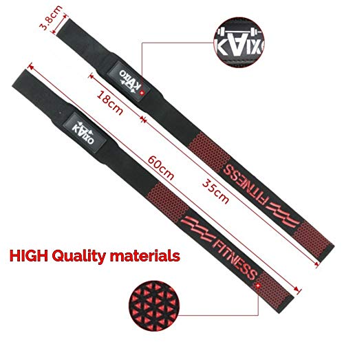 KAIXO FITNESS Correas Levantamiento Pesas Lifting Straps. con muñequeras Acolchadas de Gel. Gimnasio, Crosffit, Halterofilia, Powerlifting. Hombre y Mujer KAIXO FITNESS Correas Levantamiento Pesas Lifting Straps. con muñequeras Acolchadas de Gel. Gimnasio, Crosffit, Halterofilia, Powerlifting. Hombre y Mujer