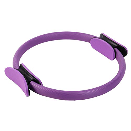 Kaiyei Pilates Anillo Circulo Yoga Ejercicio Fitness Doble Asa 37 CM/14.56" Aro Magico Pilates Brazo Piernas Muslo Formación Anillo Equipo Violet