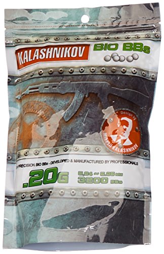 KALASHNIKOV - Balines biodegradables para Pistola de Bolas (3200 Unidades, 0,20 g) KALASHNIKOV - Balines biodegradables para Pistola de Bolas (3200 Unidades, 0,20 g)