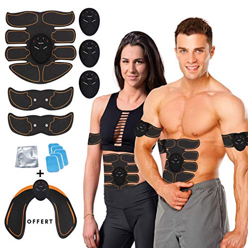 kames skoss prestige Electroestimulador Abdominales, Masculino Femenino, Keat Estimulador Muscular Brazo + Muslos + Piernas, Músculos de Masaje, (Noir)