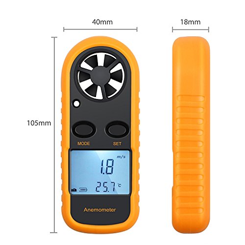 KanCai Anemómetro Termómetro Digital de Pantalla LCD Medidor de Velocidad Viento Aire con Luz de Fondo para Vela, Cometa, Surf, Marina, Pescar, etc KanCai Anemómetro Termómetro Digital de Pantalla LCD Medidor de Velocidad Viento Aire con Luz de Fondo para Vela, Cometa, Surf, Marina, Pescar, etc