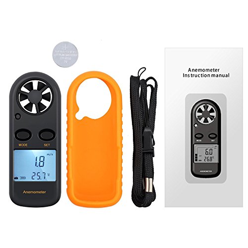 KanCai Anemómetro Termómetro Digital de Pantalla LCD Medidor de Velocidad Viento Aire con Luz de Fondo para Vela, Cometa, Surf, Marina, Pescar, etc KanCai Anemómetro Termómetro Digital de Pantalla LCD Medidor de Velocidad Viento Aire con Luz de Fondo para Vela, Cometa, Surf, Marina, Pescar, etc
