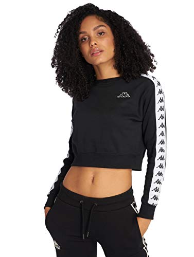 Kappa Banda Amay - Sudadera para Mujer, Mujer, Sudadera para Mujer., 3031R10, Negro Blanco, Medium