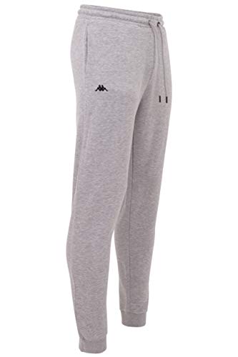 Kappa VRODELL I Pantalones de chándal para hombre de tejido de sudadera I para deporte y ocio y fitness I Cintura con cordón | en los colores gris, negro y tallas S, M, L, XL, XXL y XXXL gris L