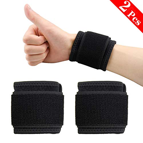 KARAA Vendas de Fitness, 2pcs Muñequeras Lastradas de Nylón, Muñequeras Deportivas para Levantamiento Baloncesto Tenis Bádminton, con Velcro, Unisexo