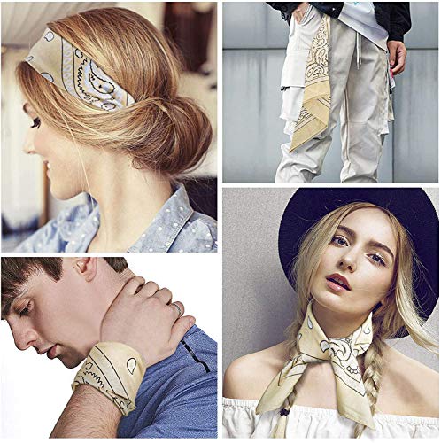 ...KARL LOVEN - Bandana 100% algodón - Paisley Negro - Pañuelo para el cuello, cabeza bufanda para hombre, mujer y niño muñeca Pulsera motociclista Deportiva