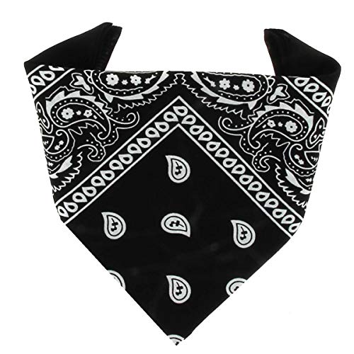 ...KARL LOVEN - Bandana 100% algodón - Paisley Negro - Pañuelo para el cuello, cabeza bufanda para hombre, mujer y niño muñeca Pulsera motociclista Deportiva