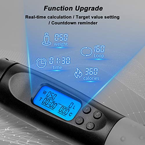 Kasimir Cuerda para Saltar sin Cable Cuerda Saltar Digital con Contador y Medidor de Calorías Cuerda Ajustable Libre y rodamientos de Bolas rápidos Entrenamiento Fitness en Casa, Oficina o Gimnasio Kasimir Cuerda para Saltar sin Cable Cuerda Saltar Digital con Contador y Medidor de Calorías Cuerda Ajustable Libre y rodamientos de Bolas rápidos Entrenamiento Fitness en Casa, Oficina o Gimnasio