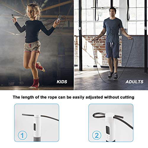 Kasimir Cuerda para Saltar sin Cable Cuerda Saltar Digital con Contador y Medidor de Calorías Cuerda Ajustable Libre y rodamientos de Bolas rápidos Entrenamiento Fitness en Casa, Oficina o Gimnasio Kasimir Cuerda para Saltar sin Cable Cuerda Saltar Digital con Contador y Medidor de Calorías Cuerda Ajustable Libre y rodamientos de Bolas rápidos Entrenamiento Fitness en Casa, Oficina o Gimnasio